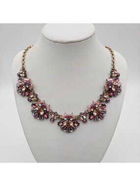 Chunky Flower Cluster Statement Necklace
